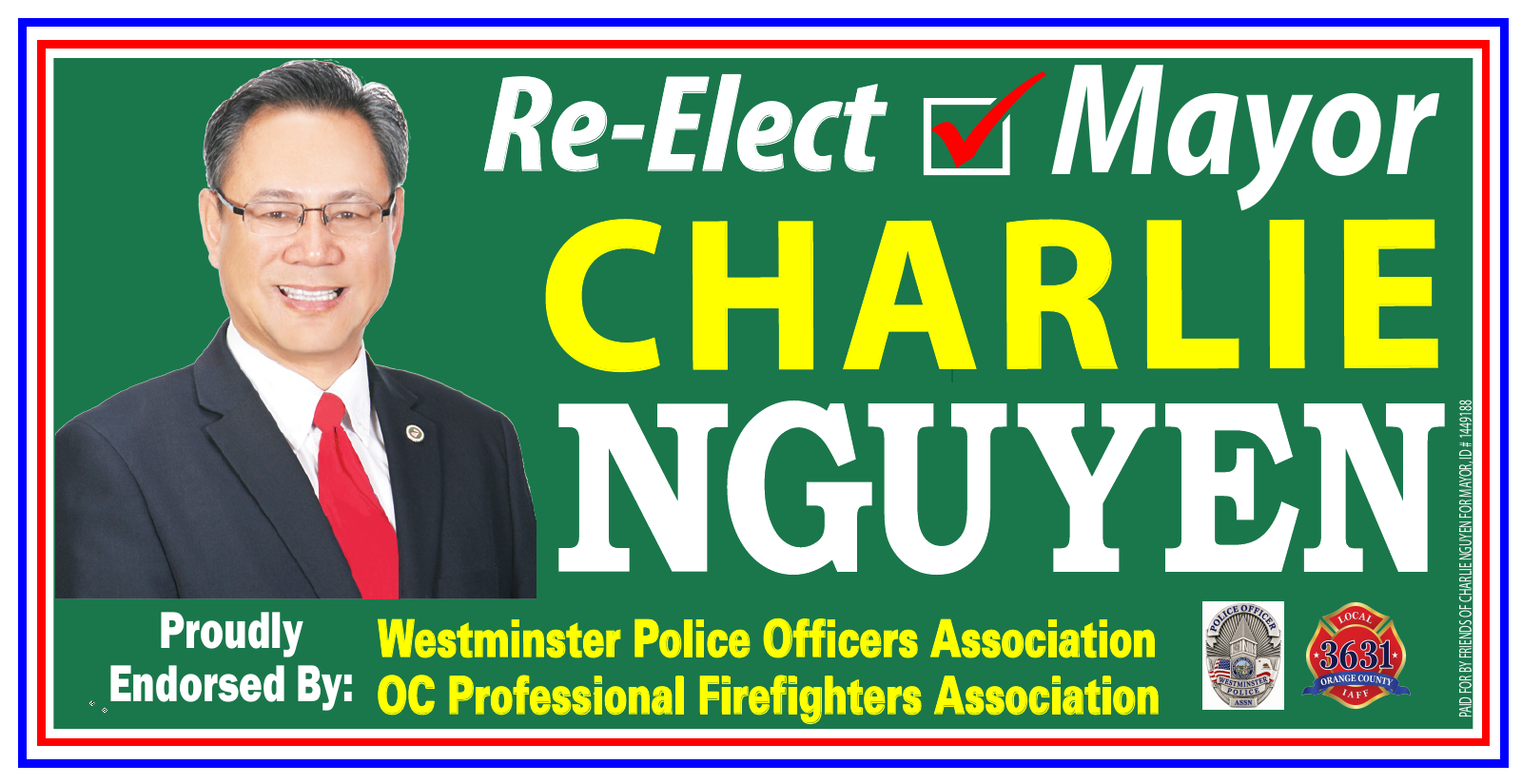 Re-Elect Mayor Charlie Nguyen